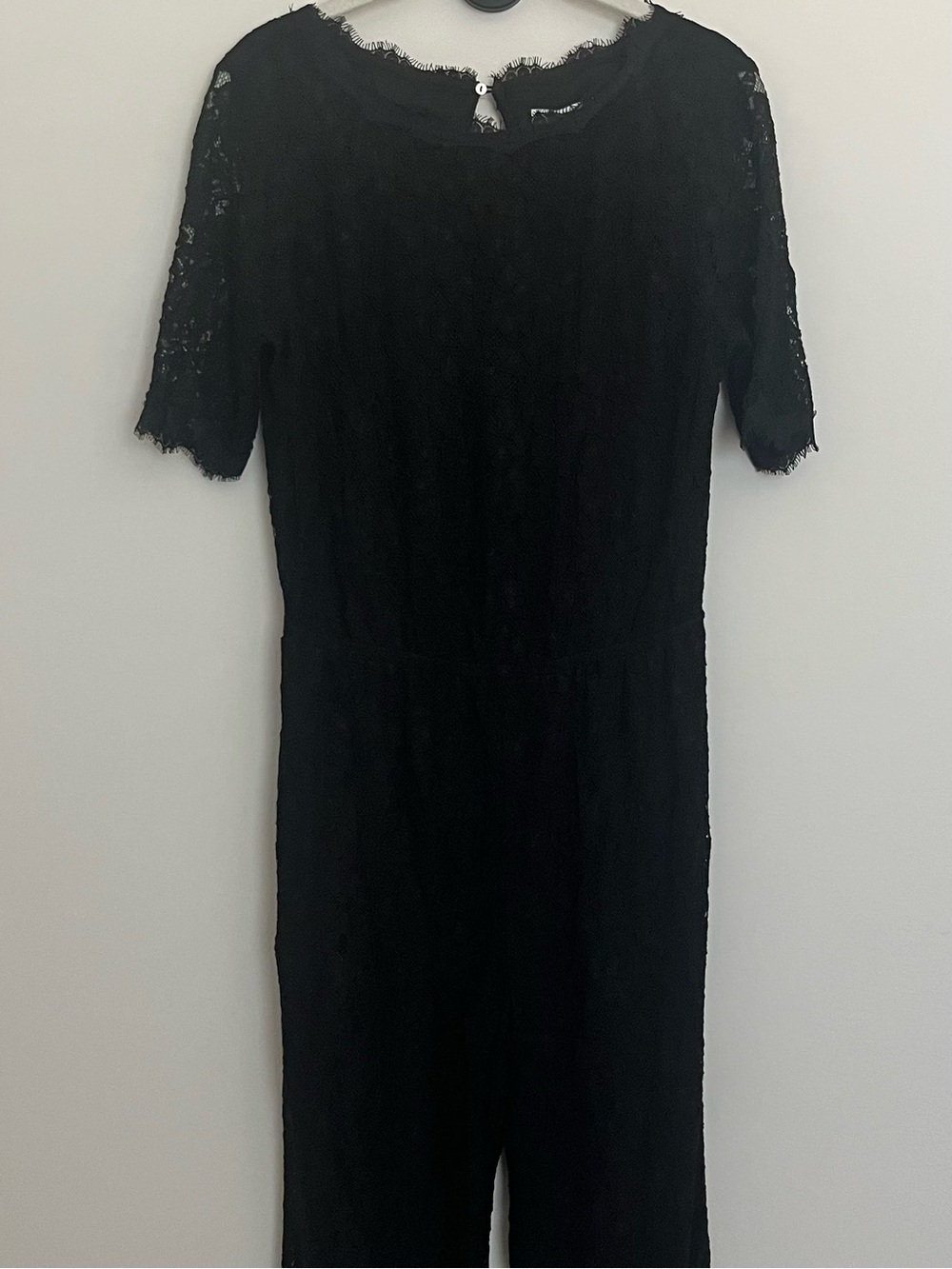 DVF Diane von Furstenberg Kendra Black Lace Jumpsuit Size 10 Party Luxury - Picture 6 of 15